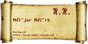 Májer Márk névjegykártya