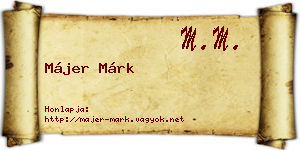Májer Márk névjegykártya